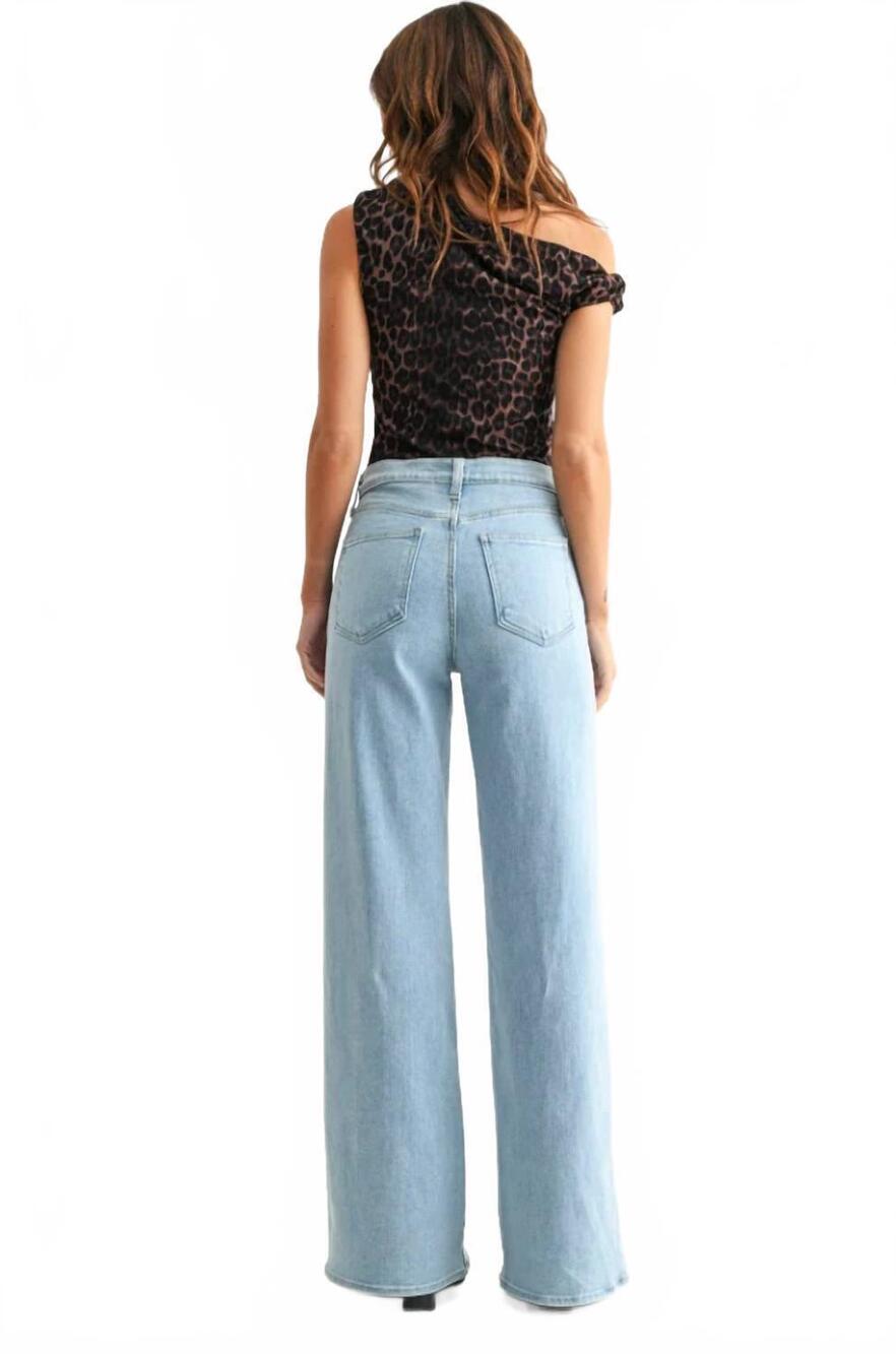 NEW JUST BLACK DENIM palazzo jean in light denim - Picture 4 of 5